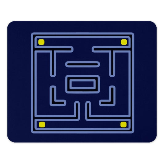 Retro Maze Mouse Pad, 80s Arcade, Game Room Decor, Geek Gift, Cool Desk Accessory, Pacman Inspired, Square Design, Gamer Gift - Tawshia