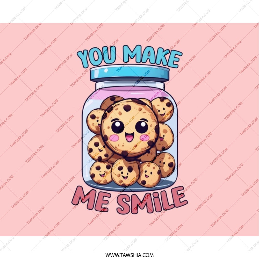 You Make Me Smile Mouse Pad, Cute Cookie Jar, Kawaii Desk Decor, Positive Vibes, Unique Office Gift, Smiling Cookies - Tawshia