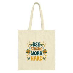 Bee Strong Work Hard Tote Bag, Motivational Quote Bag, Nature Lover Gift, Bee Lover Tote, Inspirational Tote, Everyday Bag, Book Bag - Tawshia