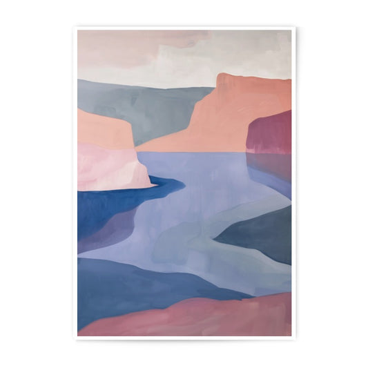 Abstract Landscape Photographic Print, Modern Wall Decor, River Scenery Art Print, Pastel Color Palette, Home Decor, Wall Hanging - Tawshia