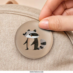 Cute Raccoon Pinback Button, Animal Lover Gift, Kawaii Style Button, Illustrated Raccoon Badge, Trendy Pin, Collectible Button, Fun - Tawshia
