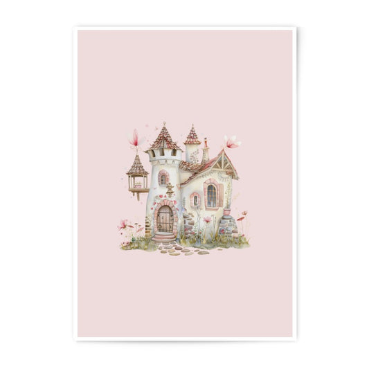 Fairy Tale Castle Photographic Prints, Whimsical Home Decor, Fantasy Art Print, Cottagecore Wall Art, Dreamy Castle Illustration - Tawshia
