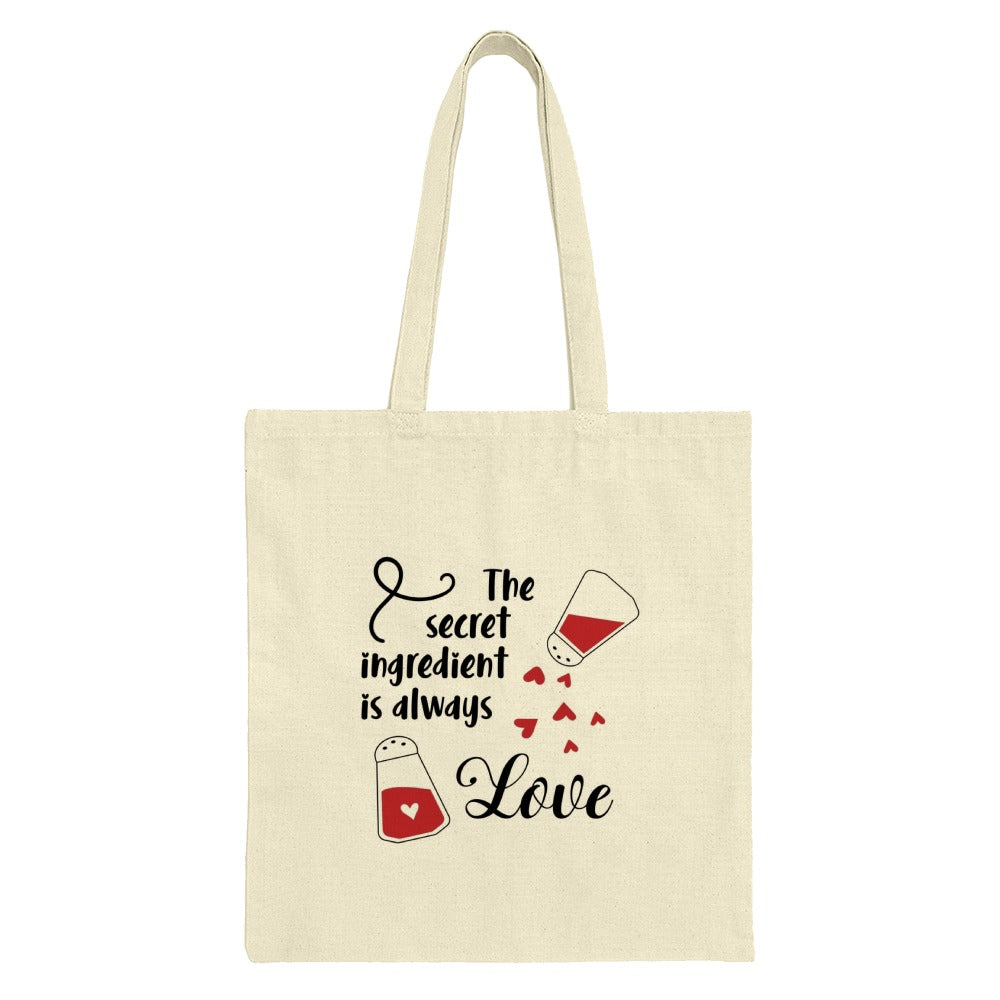 Secret Ingredient Love Tote Bag, Valentines Gift, Culinary Gift, Chef Gift, Foodie Gift, Cooking Gift, Bakers Gift, Heart Tote, Cute Tote - Tawshia