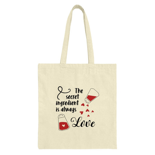 Secret Ingredient Love Tote Bag, Valentines Gift, Culinary Gift, Chef Gift, Foodie Gift, Cooking Gift, Bakers Gift, Heart Tote, Cute Tote - Tawshia