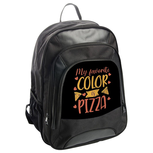 My Favorite Color Is Pizza Backpack, Novelty Food Lover Gift, Funny Pizza Quote Backpack, Pizza Themed Accessory, Pizza Obsessed BackPack - Tawshia