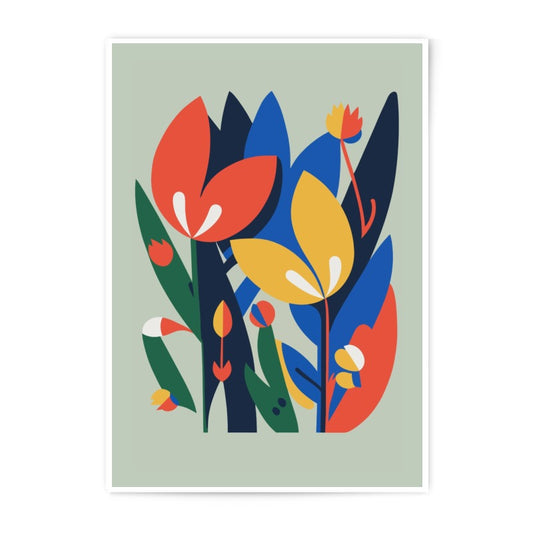 Abstract Floral Photographic Print, Bold Color Art, Flower Wall Decor, Modern Art Print, Minimalist Home Decor, Botanical Print, Floral - Tawshia