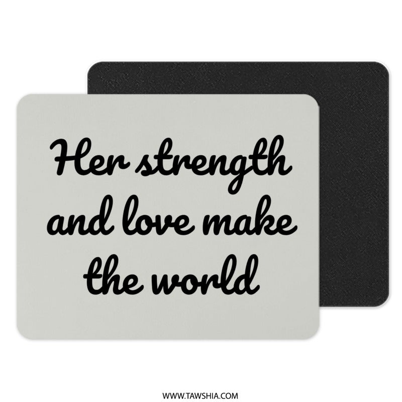 Her Strength Mouse Pad, Inspirational Quote, Love Mousepad, Motivational Desk Decor, Home Office Accessories, Gift for Her, Office Mousepad - Tawshia