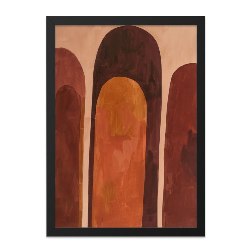 Abstract Arch Wall Art, Earth Tones Print, Minimalist Arches Decor, Modern Home Art, Boho Wall Decor, Living Room Wall Art, Framed Art - Tawshia