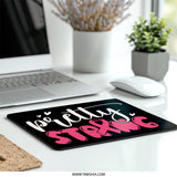 Pretty Strong Mouse Pad, Breast Cancer Awareness, Gift for Her, Inspirational Quote, Office Decor, Computer Accessory - Tawshia