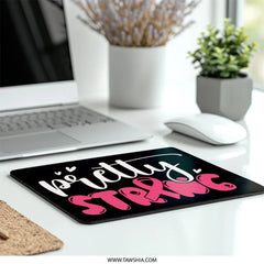 Pretty Strong Mouse Pad, Breast Cancer Awareness, Gift for Her, Inspirational Quote, Office Decor, Computer Accessory - Tawshia