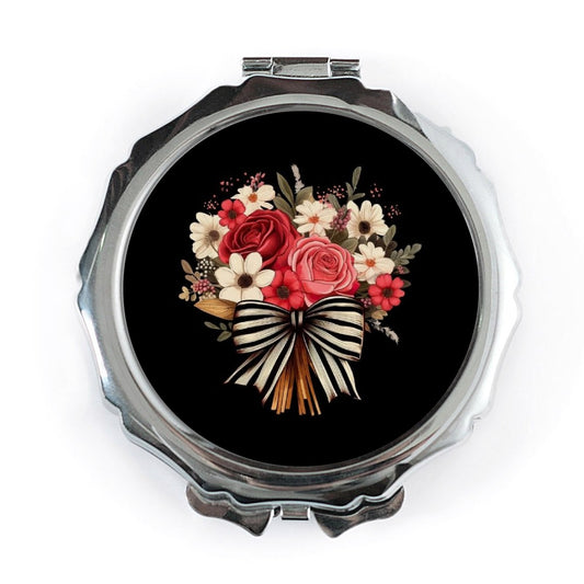Floral Bouquet Pocket Mirror, Roses, Daisy, Stylish Compact Mirror, Cute Flower Gift, Handbag Mirror, Makeup Mirror, Travel Mirror - Tawshia