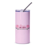 Roses Are A Girl's Best Friend Tumbler, Floral Tumbler, Pink Roses Tumbler, Rose Lover Gift, Gift for Her, Quote Tumbler, Cute Tumbler - Tawshia