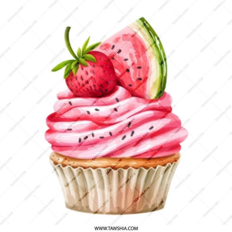 Watermelon Cupcake Mug, Cute Dessert Mug, Foodie Gift, Funny Cupcake Mug, Unique Mug Design, Sweet Treat Mug, Novelty Mug, Kitchen Decor - Tawshia