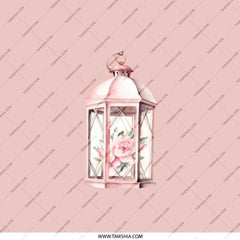 Floral Lantern Pocket Mirror, Pink Lantern Compact Mirror, Flower Design Mirror, Elegant Pocket Mirror, Gift for Her, Purse Mirror - Tawshia