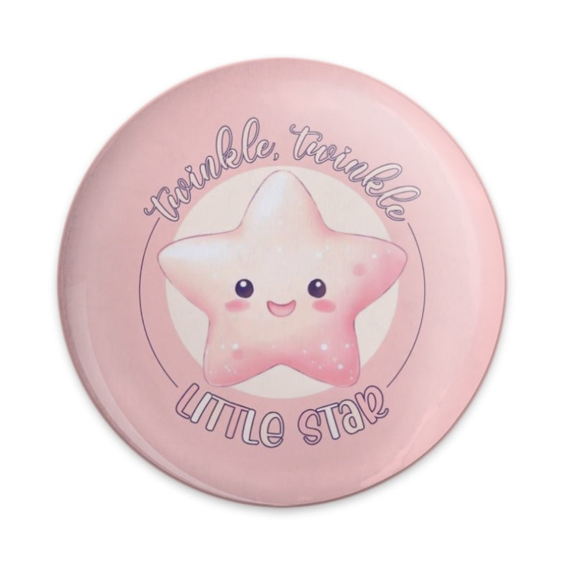 Twinkle Star Pinback Button, Cute Star Button, Kawaii Star Button, Baby Shower Favor Button, Pink Star Button, Starry Night Button - Tawshia