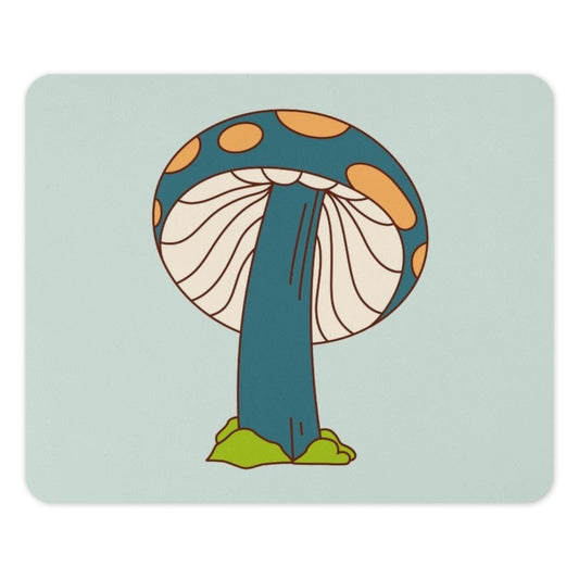 Retro Mushroom Mouse Pad, Vintage Style Desk Accessory, Funky Fungi Design, Unique Office Decor, Blue Mushroom Art, Gaming Mousepad, Gift - Tawshia