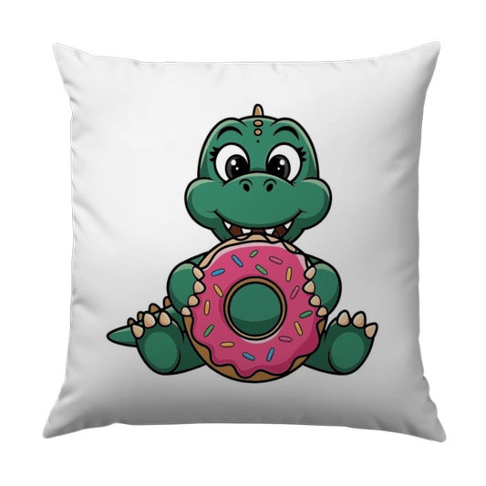 Cute Dinosaur Donut Pillow, Cartoon Animal Cushion, Kids Room Decor Pillow, Green Dino Treat Accent Pillow, Unique Gift Idea - Tawshia