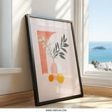 Modern Still Life Wall Art, Minimalist Home Decor, Abstract Fruit and Plant Art Print, Contemporary Art for Living Room, Trending Wall Art - Tawshia
