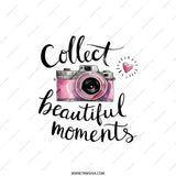 Collect Beautiful Moments Pillow, Camera Lover Gift, Photography Decor Pillow, Home Decor Pillow, Inspirational Pillow, Pink Camera Pillow - Tawshia