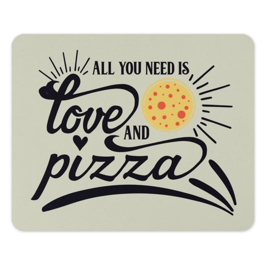 Love and Pizza Mouse Pad, Food Lover Gift, Pizza Lover Decor, Desk Accessories, Cute Mousepad, Funny Office Decor, Gift for Her, Gamer - Tawshia