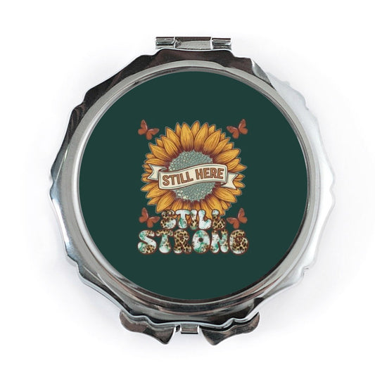 Still Here Still Strong Pocket Mirror, Sunflower Gift, Butterfly Mirror, Inspirational Mirror, Positive Affirmation Gift, Daily Reminder - Tawshia