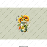 Sunflower Mason Jar Tumbler, Floral Tumbler, Fall Tumbler, Flower Tumbler, Unique Tumbler, Cute Tumbler - Tawshia