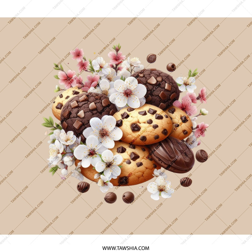 Cookies and Cherry Blossom Backpack, Sweet Treats, Floral Design, Foodie Backpack, Cute Backpack, School Backpack, Stylish Backpack - Tawshia