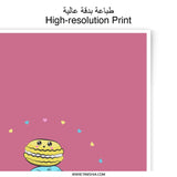 Cute Macarons Photographic Prints, Kawaii Food Art, Dessert Wall Decor, Colorful Kitchen Prints, Sweet Treat Art Print - Tawshia