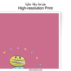 Cute Macarons Photographic Prints, Kawaii Food Art, Dessert Wall Decor, Colorful Kitchen Prints, Sweet Treat Art Print - Tawshia