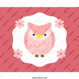 Pink Owl Mouse Pad, Cute Bird Desk Decor, Floral Computer Accessory, Unique Office Gift, Stylish Gaming Pad - Tawshia