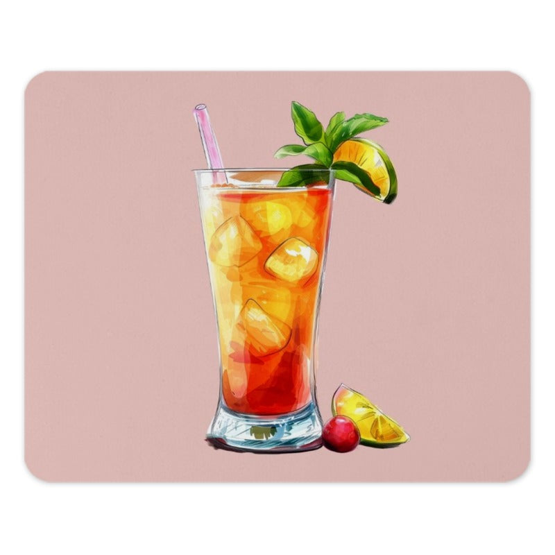 Tropical Drink Mouse Pad, Cocktail Art Mousepad, Beverage Lover Gift, Summer Vibes, Cool Desk Accessory, Unique Office Decor - Tawshia