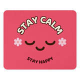 Stay Calm Mouse Pad, Stay Happy Desk Decor, Cute Office Accessories, Positive Vibes, Flower Mousepad, Inspirational Gift, PC Gaming Mousepad - Tawshia