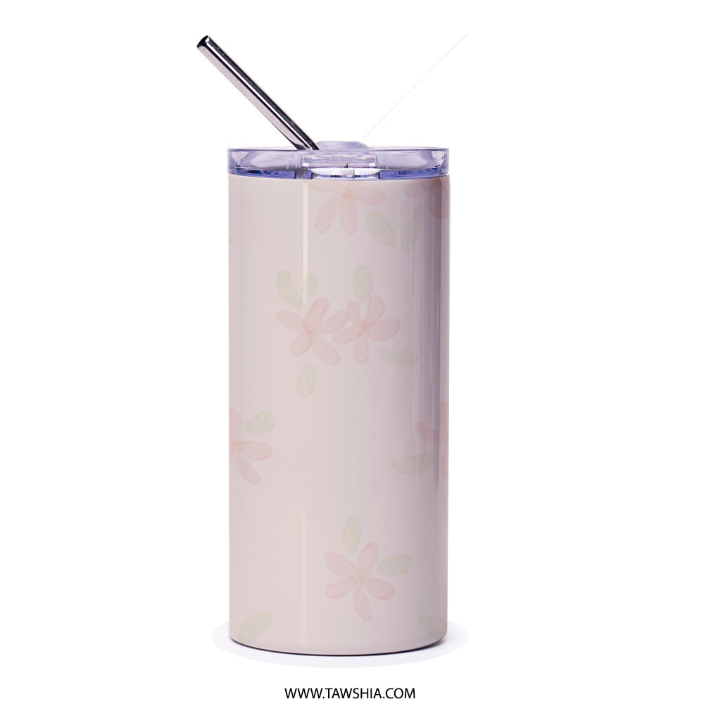 Floral Mooncake Tumbler, Food Lover Gift, Cute Drinkware, Stainless Steel Tumbler, Travel Mug, Trendy Tumbler, Tea Coffee Tumbler - Tawshia