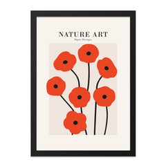 Red Poppy Wall Art, Floral Print, Botanical Art, Nature Decor, Modern Wall Decor, Papers Decoupes Print, Minimalist Wall Art, Flower Art - Tawshia