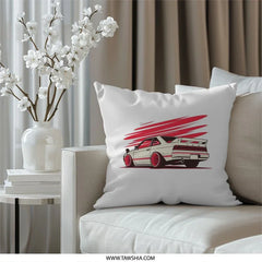 JDM Car Pillow, Japanese Automotive Art, Red Accent Pillow, Car Enthusiast Decor, Racing Inspired, Drift Culture Gift, Car Guy Gift - Tawshia