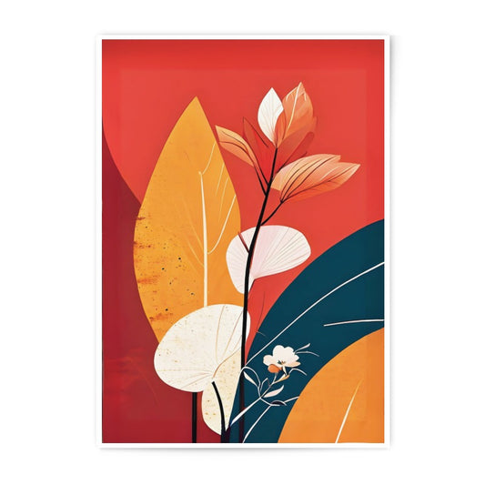 Abstract Floral Photographic Print, Botanical Art Print, Modern Wall Decor, Colorful Leaves Artwork, Living Room Decor, Home Decor - Tawshia