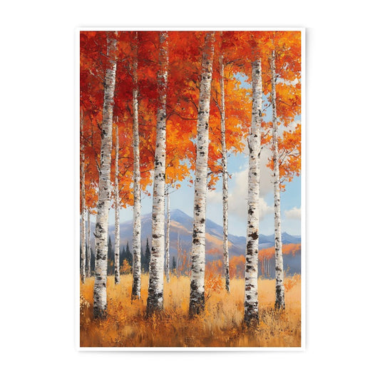 Aspen Trees Photographic Print, Autumn Landscape Art, Birch Tree Forest, Mountain View, Wall Art Decor, Nature Photography - Tawshia