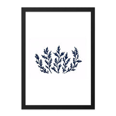 Navy Botanical Wall Art, Minimalist Fern Print, Modern Nature Art, Simple Leaf Decor, Blue Plant Illustration, Home Decor Wall Art - Tawshia