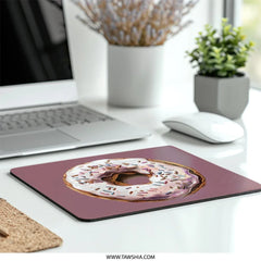 Donut MousePad, Sprinkled Donut, Foodie Gift, Delicious Mousepad, Sweet Treat, Office Decor, Computer Accessory, Desk Mat, Donut Art - Tawshia