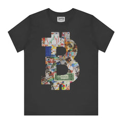 Trendy Bitcoin Collage Design Black Graphic T-Shirt product