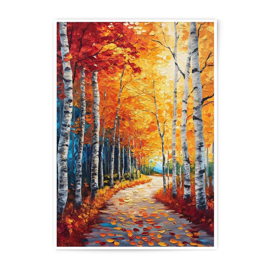 Autumn Aspen Photographic Print, Fall Forest Art, Colorful Trees, Nature Wall Decor, Landscape Photography, Birch Tree Print - Tawshia