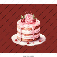 Rose Cake Backpack, Dessert Lover Backpack, Sweet Treat Design, Stylish Backpack, Backpack for Students, Cake Art Backpack - Tawshia