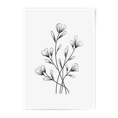 Minimalist Floral Photographic Print, Flower Line Art Print, Botanical Wall Decor, Modern Home Decor, Black and White Art - Tawshia