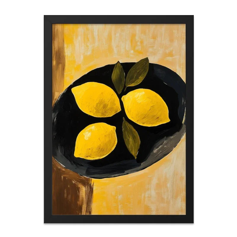 Lemon Still Life Wall Art, Kitchen Wall Decor, Fruit Painting Print, Yellow Lemon Art, Citrus Wall Hanging, Vibrant Home Decor - Tawshia