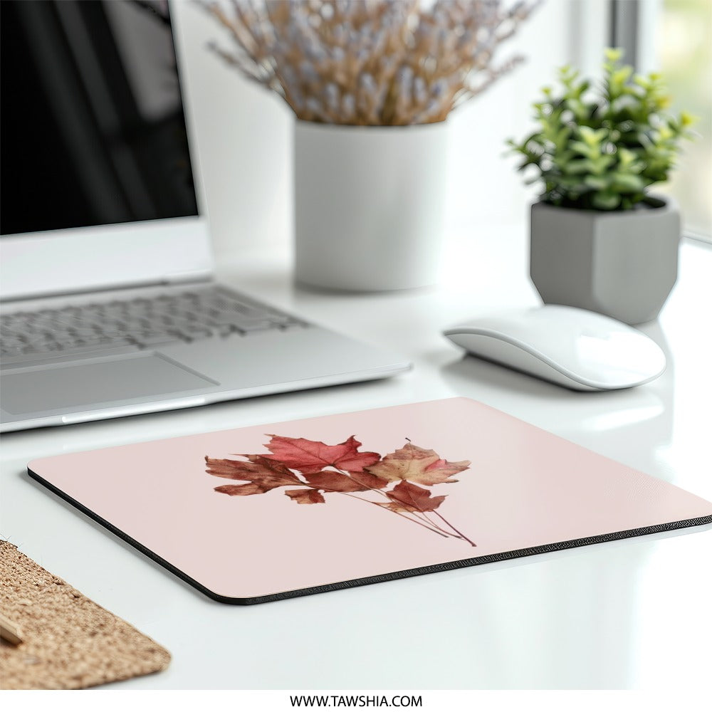 Autumn Leaves Mouse Pad, Fall Home Decor, Maple Leaf Design, Cute Desk Accessories, Aesthetic Office, Trendy Mousepad, Gift Idea - Tawshia