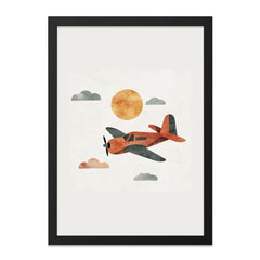 Airplane Wall Art, Airplane and Sun Print, Aviation Art, Kids Room Decor, Nursery Wall Art, Plane Art, Airplane Gift, Plane Lover Gift - Tawshia