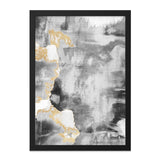 Abstract Gold Wall Art, Gray Painting Print, Modern Home Decor, Minimalist Art, Contemporary Wall Art, Elegant Artwork, Framed Wall Art - Tawshia