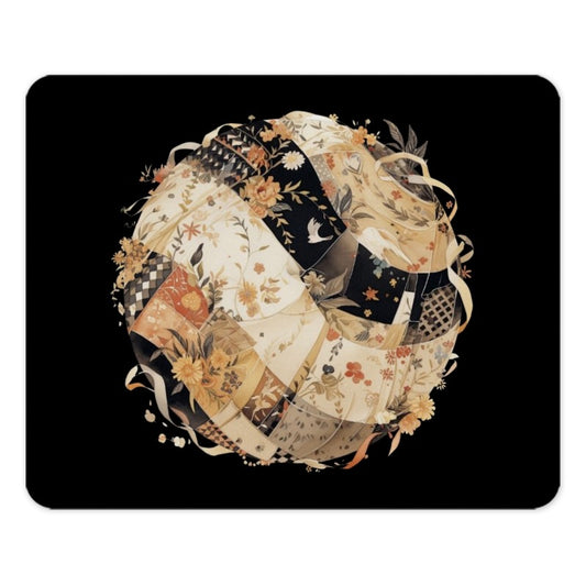 Floral Patchwork Mouse Pad, Aesthetic Desk Decor, Bird and Flower Art, Office Accessories, Unique Computer Mat, Elegant Mousepad Gift - Tawshia