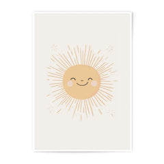 Smiling Sun Photographic Print, Kids Room Decor, Happy Sunshine Art, Nursery Wall Art, Baby Room Print, Modern Kids Art, Cute Sun Art - Tawshia