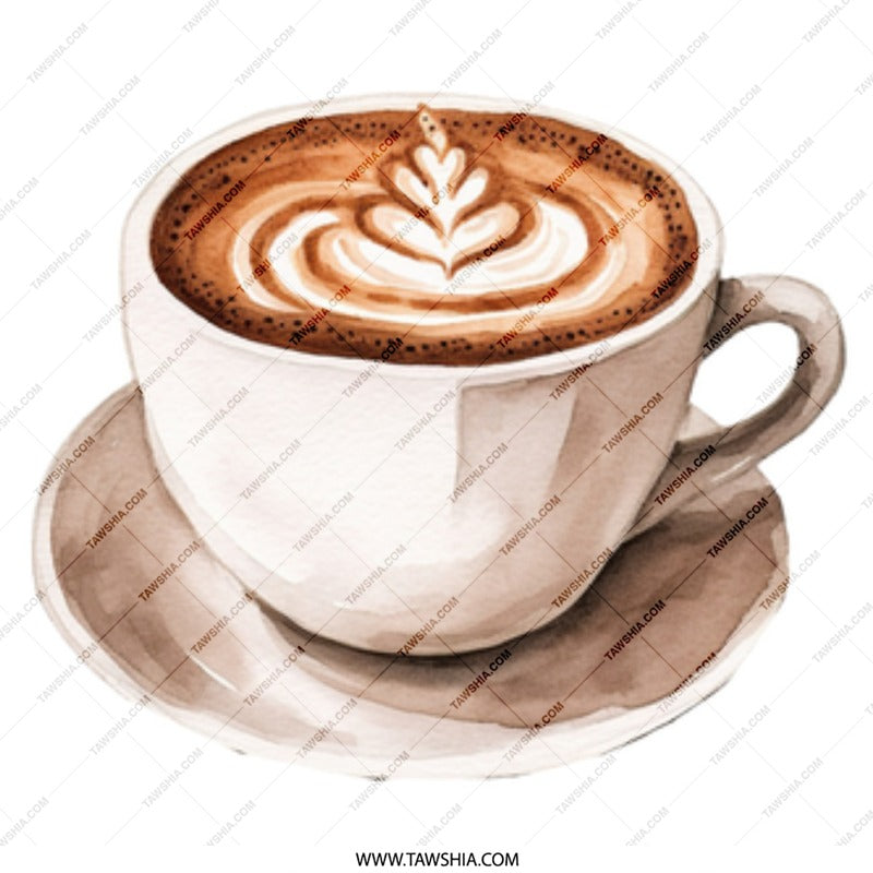 Latte Art Mug, Coffee Lover Gift, Watercolor Mug, Unique Coffee Mug, Ceramic Coffee Mug, Drinkware, Hot Beverage Cup, Kitchen Decor Mug - Tawshia